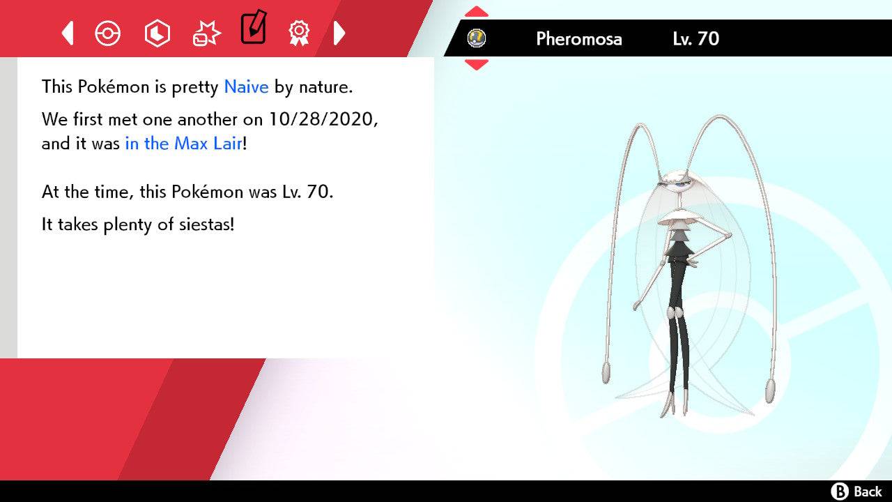 Pokemon Sword and Shield Shiny Pheromosa 6IV-EV Trained - Pokemon4Ever