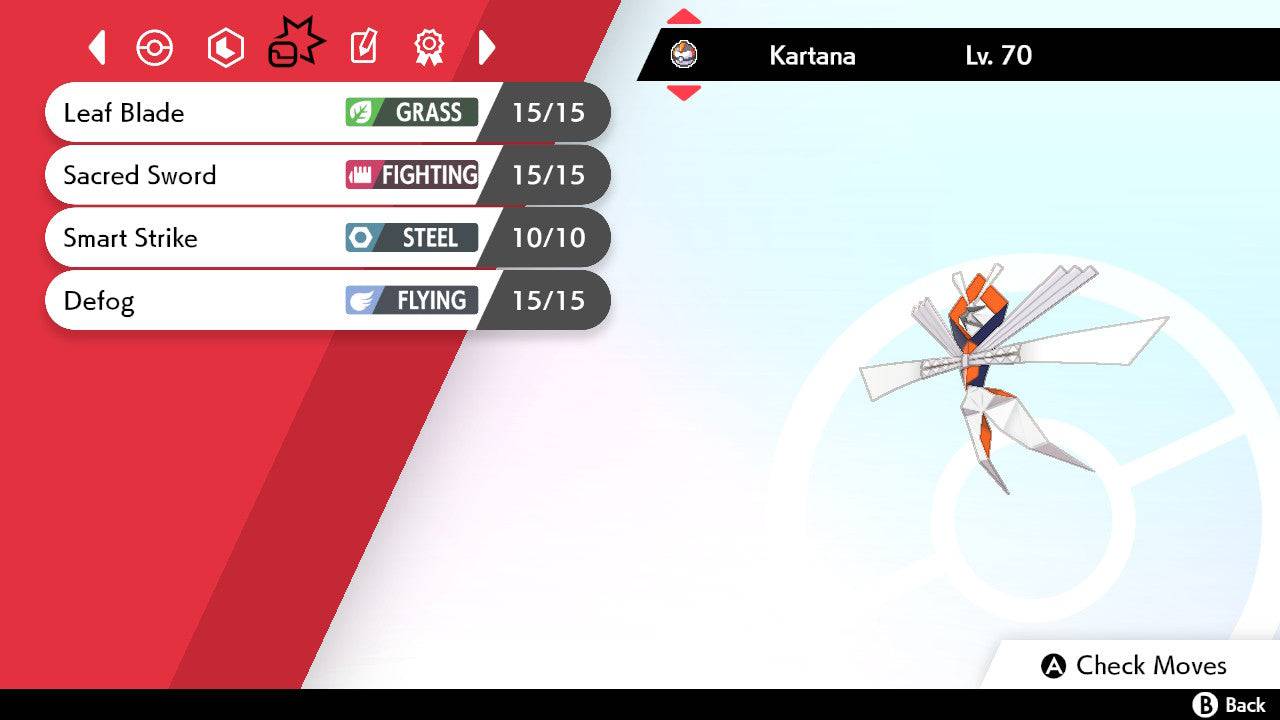 Pokemon Sword and Shield Shiny Kartana 6IV-EV Trained - Pokemon4Ever