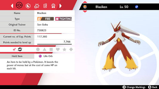 Pokemon Sword and Shield Ultra Shiny Blaziken 6IV-EV Trained - Pokemon4Ever