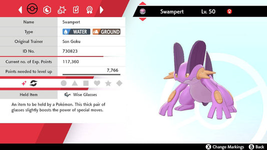 Pokemon Sword and Shield Ultra Shiny Swampert 6IV-EV Trained - Pokemon4Ever