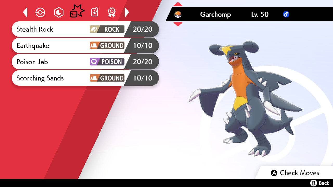 Pokemon Sword and Shield Shiny Garchomp 6IV-EV Trained - Pokemon4Ever