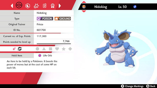 Pokemon Sword and Shield Shiny Nidoking 6IV-EV Trained - Pokemon4Ever