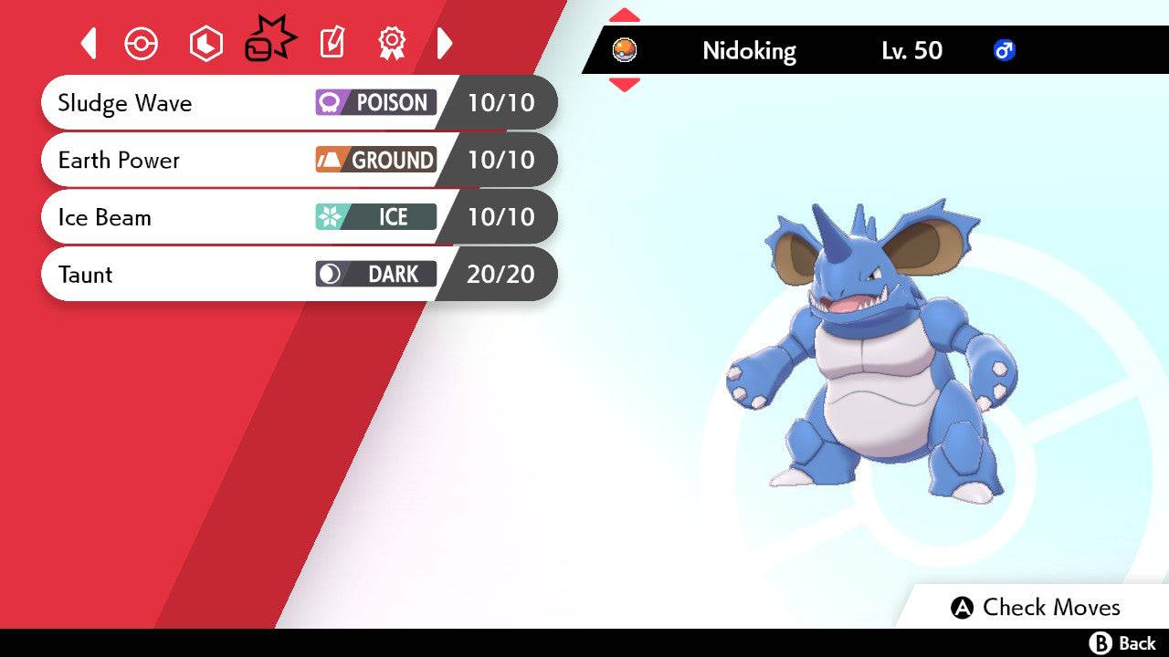 Pokemon Sword and Shield Shiny Nidoking 6IV-EV Trained - Pokemon4Ever