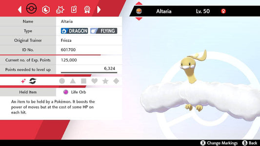Pokemon Sword and Shield Shiny Altaria 6IV-EV Trained - Pokemon4Ever