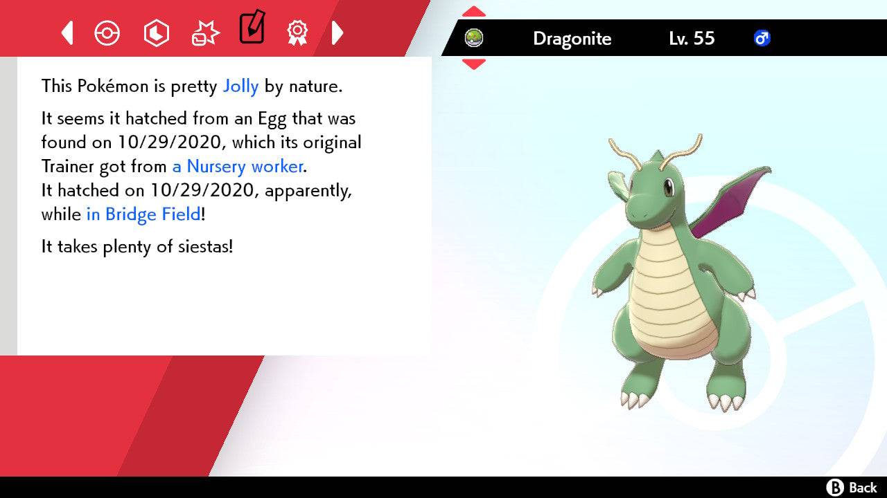 Pokemon Sword and Shield Ultra Shiny Dragonite 6IV-EV Trained - Pokemon4Ever