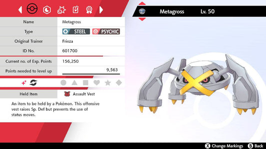 Pokemon Sword and Shield Ultra Shiny Metagross 6IV-EV Trained - Pokemon4Ever
