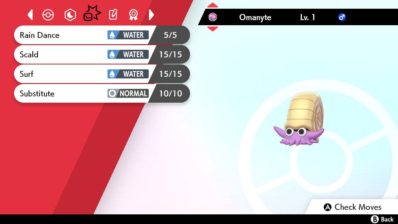 Pokemon Sword and Shield Shiny Omanyte 6IV-EV Trained - Pokemon4Ever