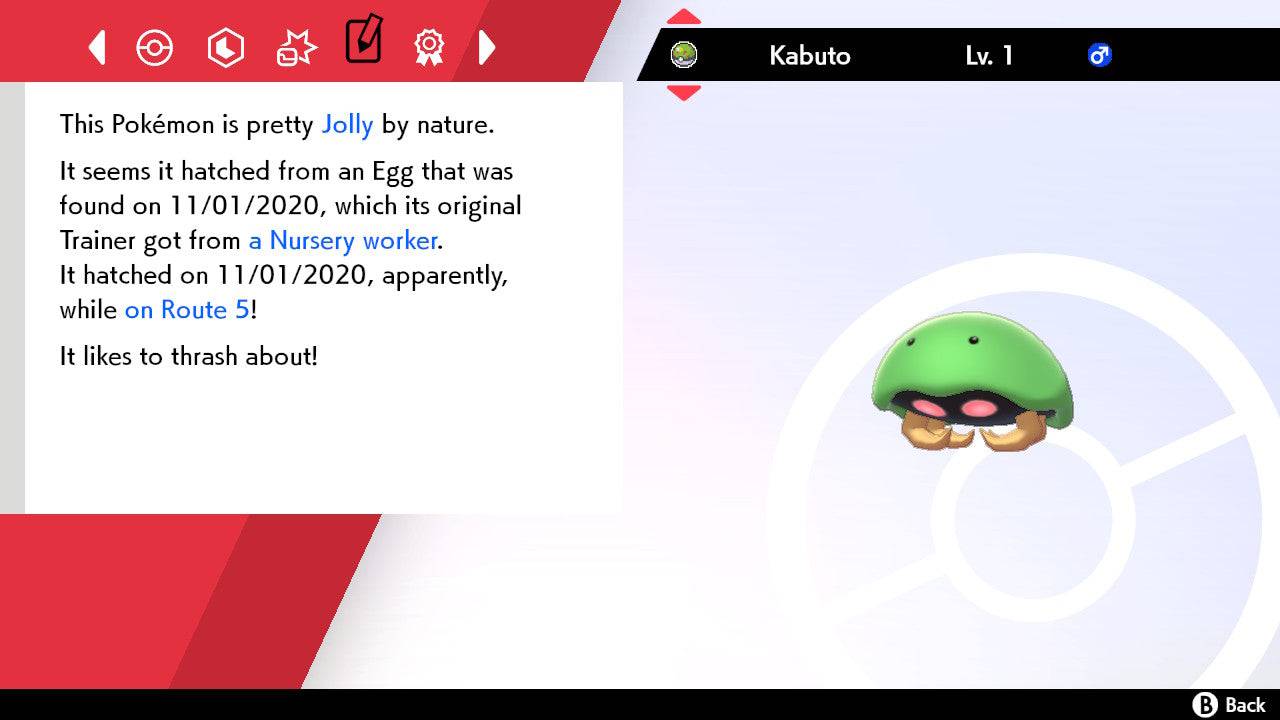 Pokemon Sword and Shield Shiny Kabuto 6IV-EV Trained - Pokemon4Ever