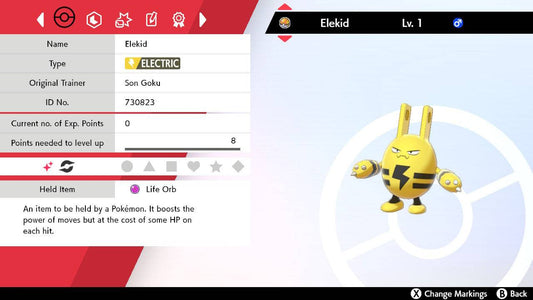 Pokemon Sword and Shield Shiny Elekid 6IV-EV Trained - Pokemon4Ever