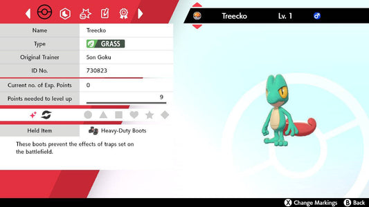 Pokemon Sword and Shield Shiny Ultra Shiny Treecko 6IV-EV Trained - Pokemon4Ever