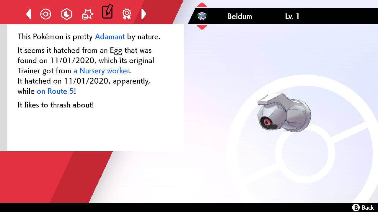 Pokemon Sword and Shield Shiny Beldum 6IV-EV Trained - Pokemon4Ever