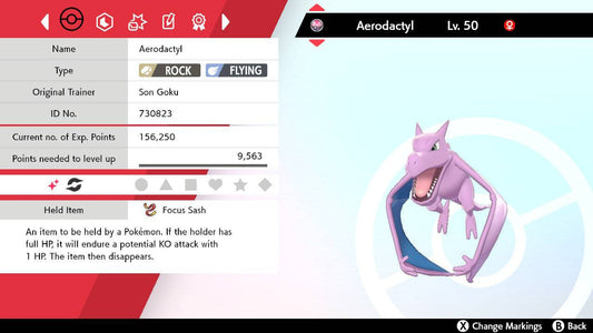 Pokemon Sword and Shield Shiny Aerodactyl 6IV-EV Trained - Pokemon4Ever