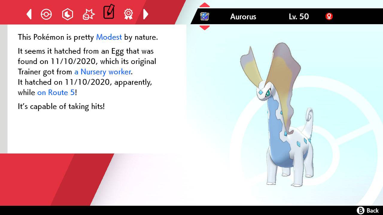 Pokemon Sword and Shield Shiny Aurorus 6IV-EV Trained - Pokemon4Ever