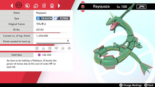 Pokemon Sword and Shield V-create Rayquaza 6IV-EV Trained - Pokemon4Ever