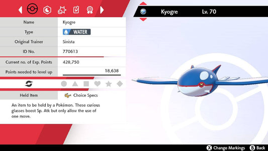 Pokemon Sword and Shield Kyogre 6IV-EV Trained - Pokemon4Ever