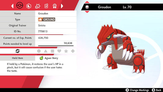Pokemon Sword and Shield Groudon 6IV-EV Trained - Pokemon4Ever