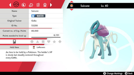 Pokemon Sword and Shield Suicune 6IV-EV Trained - Pokemon4Ever