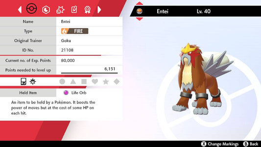 Pokemon Sword and Shield Entei 6IV-EV Trained - Pokemon4Ever