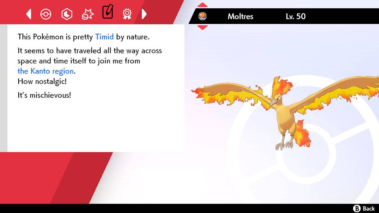 Pokemon Sword and Shield Moltres 6IV-EV Trained - Pokemon4Ever
