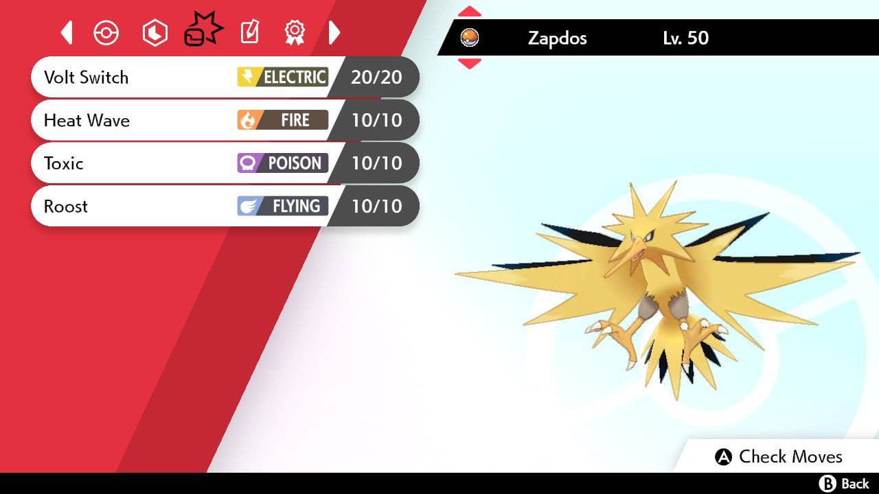 Pokemon Sword and Shield Zapdos 6IV-EV Trained - Pokemon4Ever
