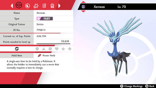 Pokemon Sword and Shield Xerneas 6IV-EV Trained - Pokemon4Ever
