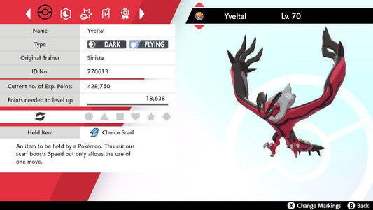 Pokemon Sword and Shield Yveltal 6IV-EV Trained - Pokemon4Ever