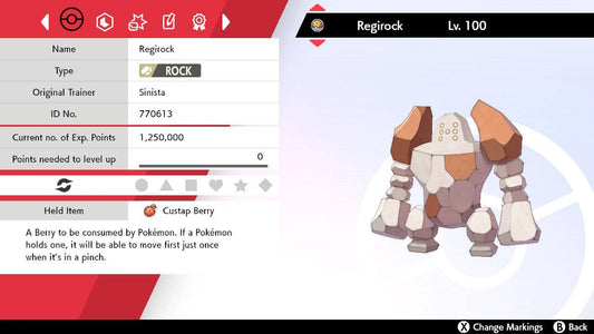 Pokemon Sword and Shield Regirock 6IV-EV Trained - Pokemon4Ever