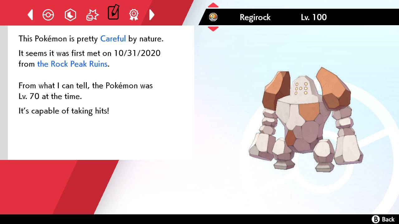 Pokemon Sword and Shield Regirock 6IV-EV Trained - Pokemon4Ever