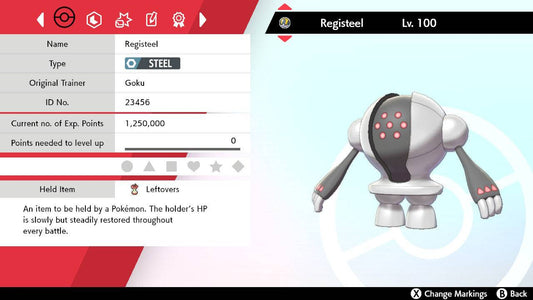 Pokemon Sword and Shield Registeel 6IV-EV Trained - Pokemon4Ever