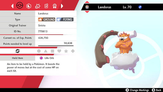 Pokemon Sword and Shield Landorus 6IV-EV Trained - Pokemon4Ever