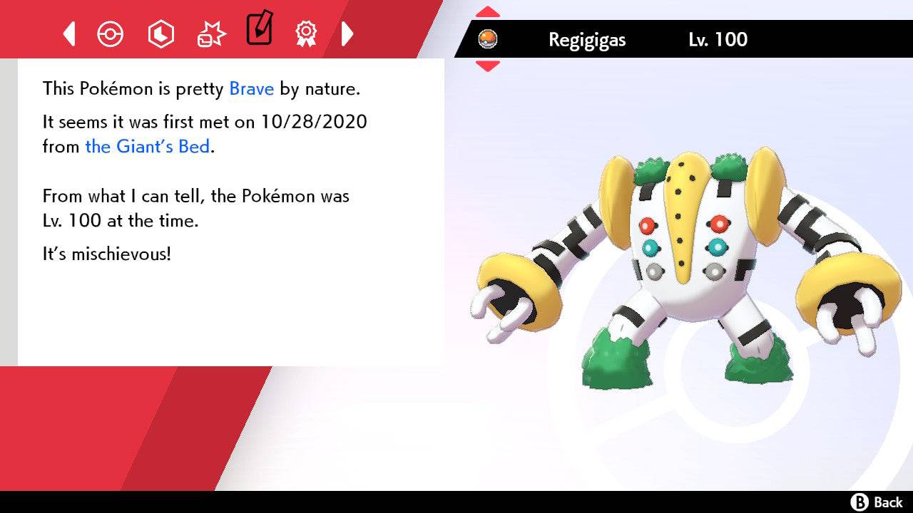 Pokemon Sword and Shield Regigigas 6IV-EV Trained - Pokemon4Ever