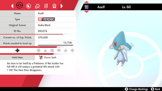 Pokemon Sword and Shield Azelf 6IV-EV Trained - Pokemon4Ever