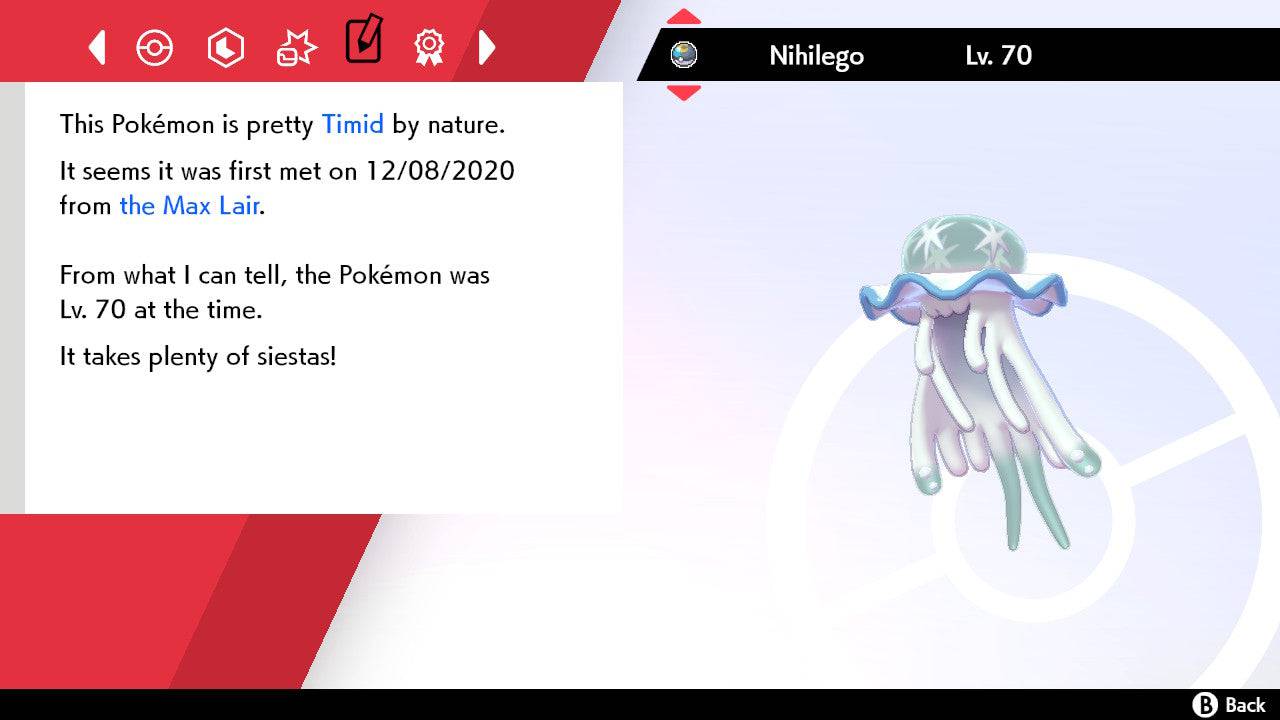 Pokemon Sword and Shield Nihilego 6IV-EV Trained - Pokemon4Ever