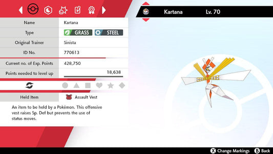 Pokemon Sword and Shield Kartana 6IV-EV Trained - Pokemon4Ever