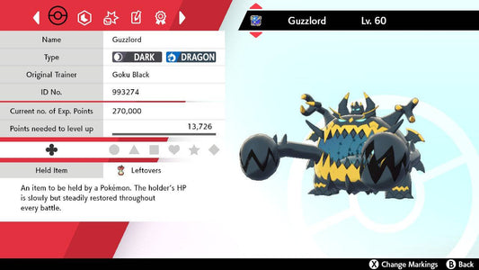 Pokemon Sword and Shield Guzzlord 6IV-EV Trained - Pokemon4Ever