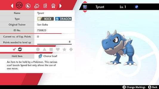 Pokemon Sword and Shield Shiny Tyrunt 6IV-EV Trained - Pokemon4Ever