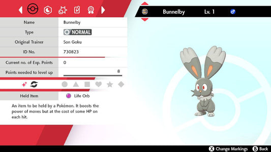 Pokemon Sword and Shield Shiny Bunnelby 6IV-EV Trained - Pokemon4Ever