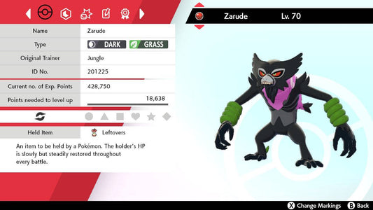 Pokemon Sword and Shield Dada Zarude 6IV-EV Trained - Pokemon4Ever