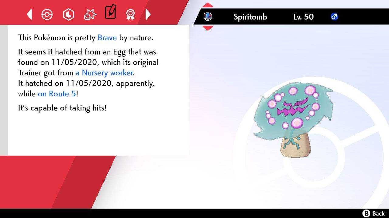 Pokemon Sword and Shield Shiny Spiritomb 6IV-EV Trained - Pokemon4Ever