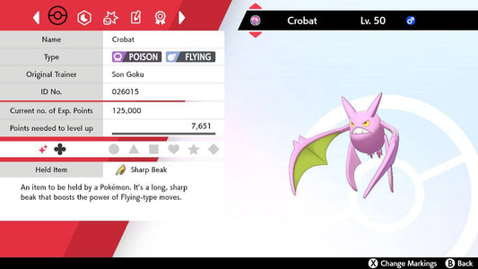 Pokemon Sword and Shield Ultra Shiny Crobat 6IV-EV Trained - Pokemon4Ever