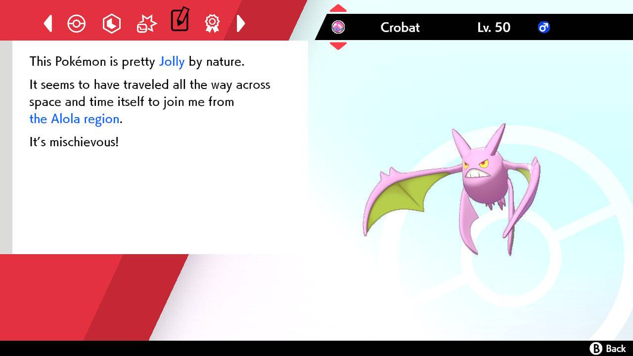 Pokemon Sword and Shield Ultra Shiny Crobat 6IV-EV Trained - Pokemon4Ever