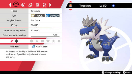 Pokemon Sword and Shield Ultra Shiny Tyrantrum 6IV-EV Trained - Pokemon4Ever