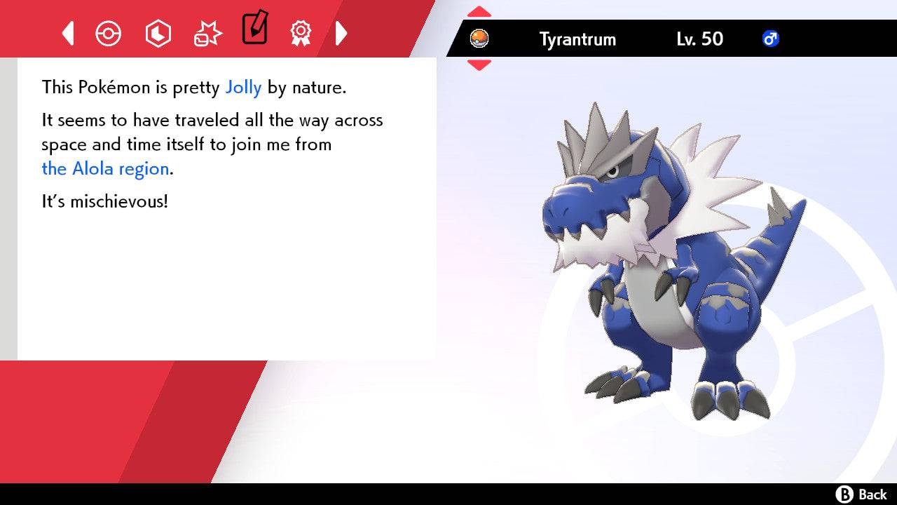 Pokemon Sword and Shield Ultra Shiny Tyrantrum 6IV-EV Trained - Pokemon4Ever