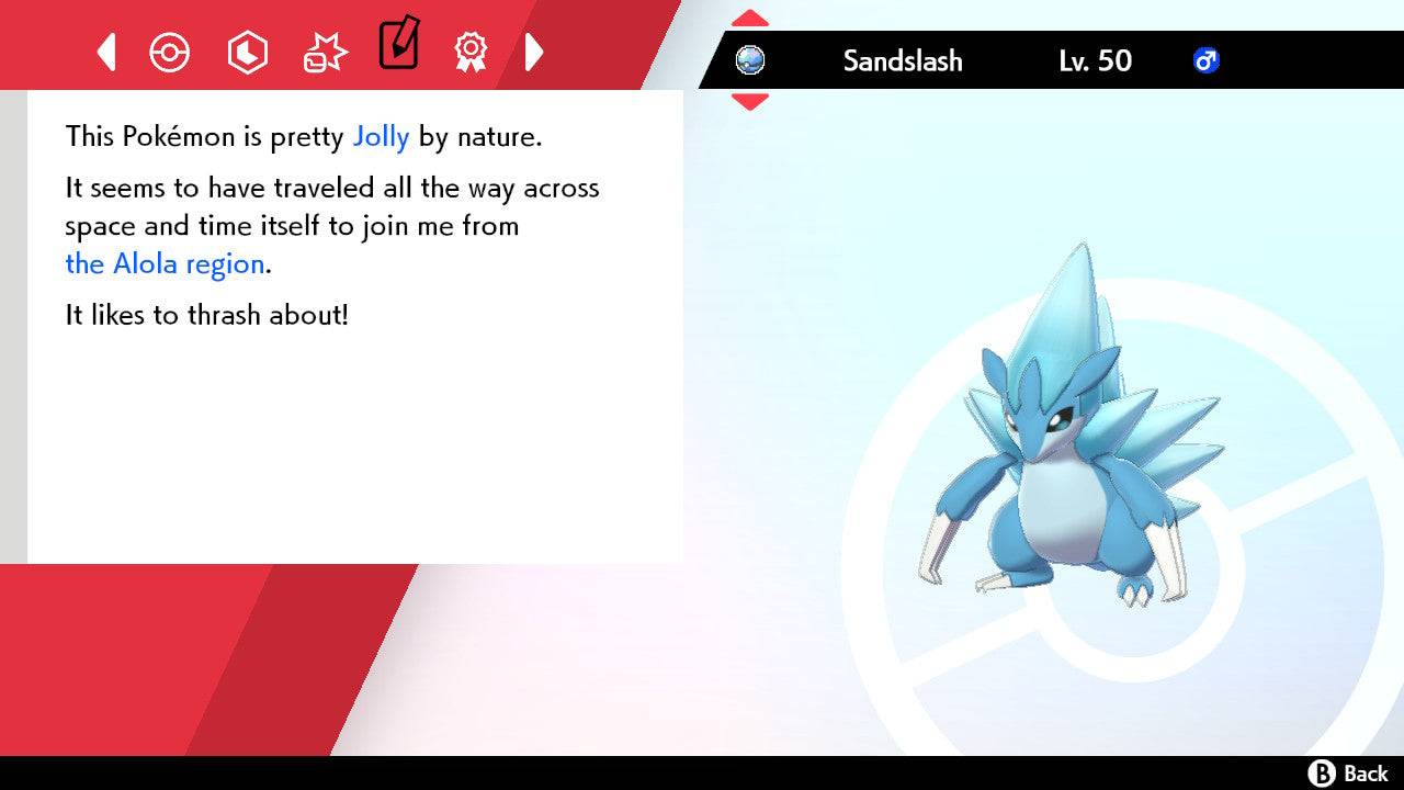 Pokemon Sword and Shield Ultra Shiny Alolan-Sandslash 6IV-EV Trained - Pokemon4Ever