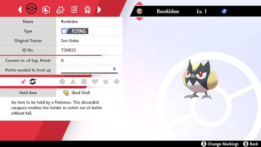 Pokemon Sword and Shield Shiny Rookidee 6IV-EV Trained - Pokemon4Ever