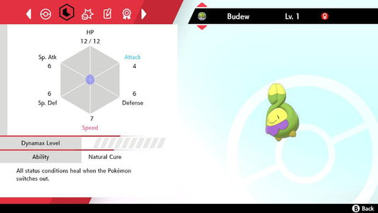 Pokemon Sword and Shield Shiny Budew 6IV-EV Trained - Pokemon4Ever