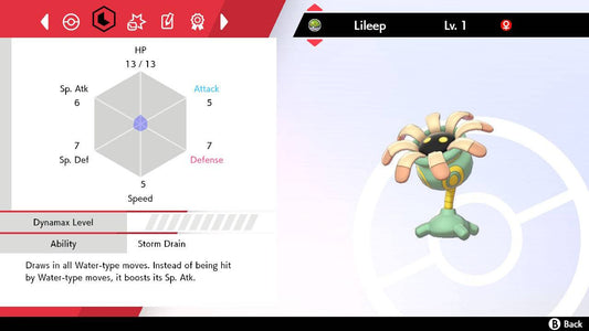 Pokemon Sword and Shield Shiny Lileep 6IV-EV Trained - Pokemon4Ever