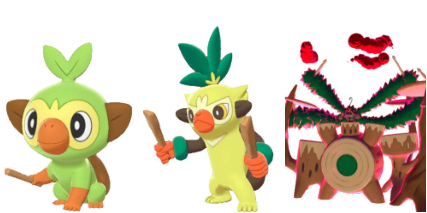 Pokemon Sword and Shield Grookey Evolution Bundle 6IV-EV Trained - Pokemon4Ever