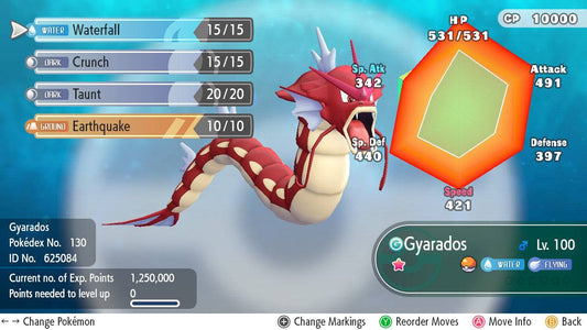 Pokemon Let's Go Shiny Gyarados 6IV-AV Trained - Pokemon4Ever