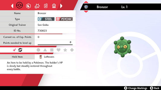 Pokemon Sword and Shield Shiny Bronzor 6IV-EV Trained - Pokemon4Ever